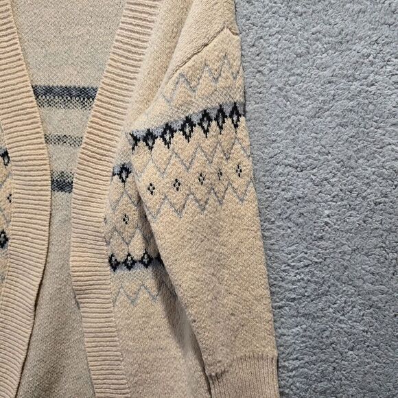 Angashion Southwestern Tribal Print Cardigan Womens XL Aztec Geometric Beige - Picture 6 of 11